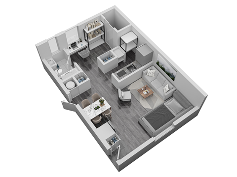 bedroom floor plan an in 3d